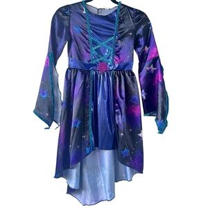 Spirit Halloween- Girls Witch Costume With Hat Size Medium 7/8 Black/Purple/Blue